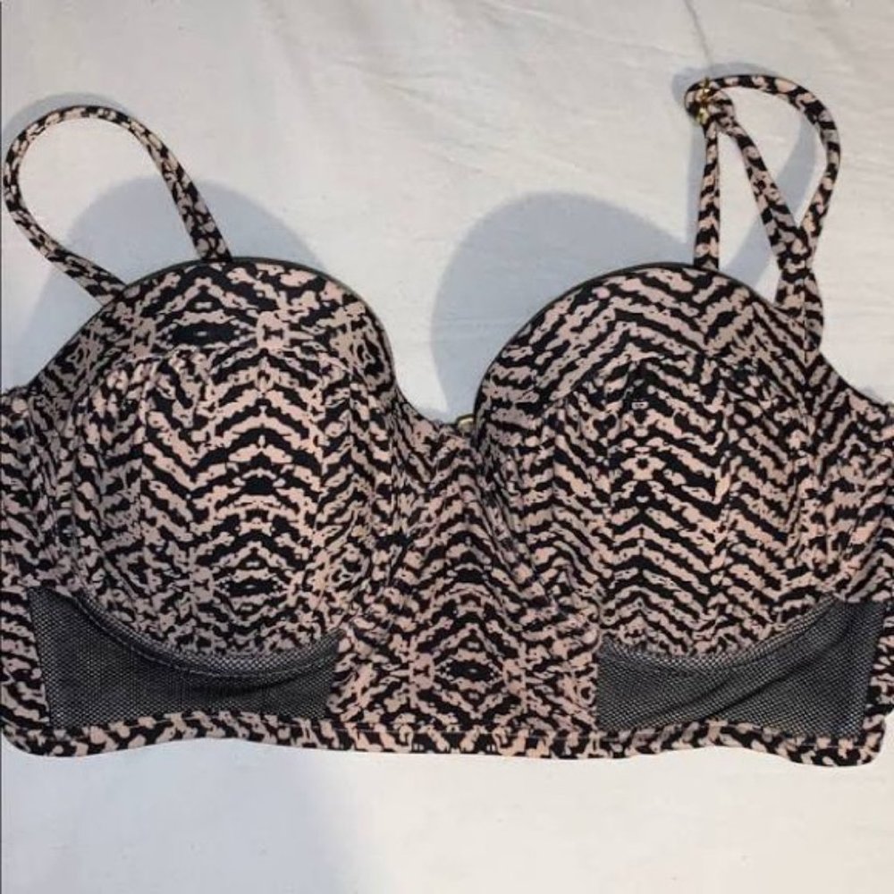 Xhilaration Pink & Black Bikini Top